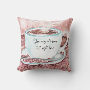 Coussin de la coupe de café aquarelle