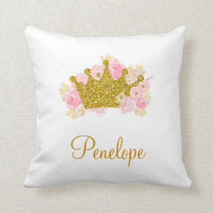 Coussin De La Couronne Rose Et Or, Princesse