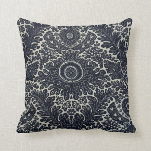 Coussin de LA de musée de point de Pin d'indigo