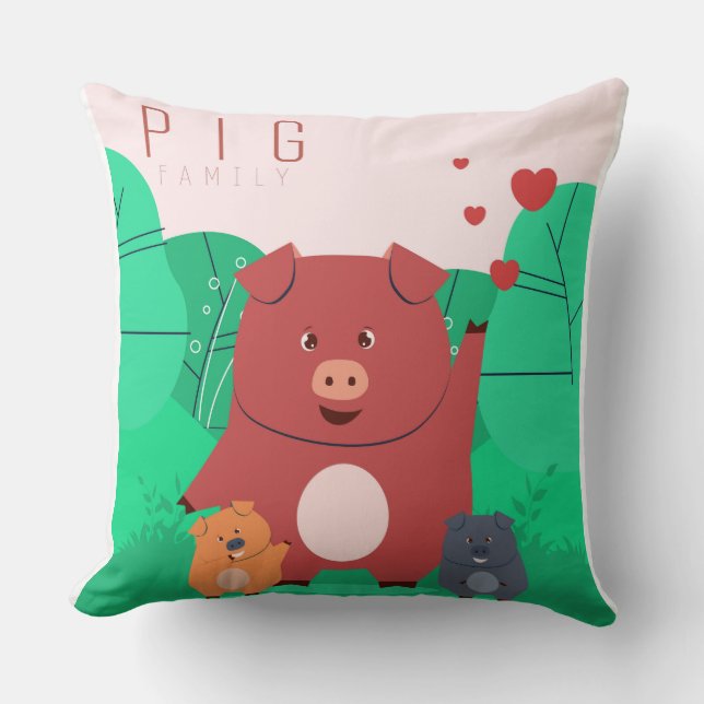 Coussin de la famille de porcs (Recto)