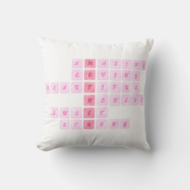 Coussin de la fête des mères avec mots croisés mig (Recto)