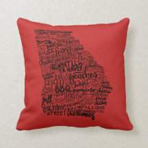 Coussin de la Géorgie - conception de Handlettered