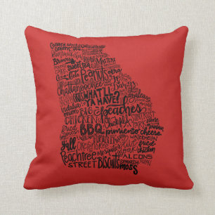 Coussin de la Géorgie - conception de Handlettered