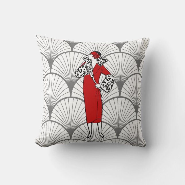 Coussin de la mode des femmes d'art déco (Recto)