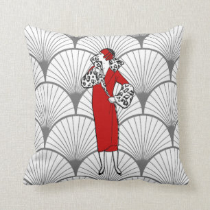 Coussin de la mode des femmes d'art déco