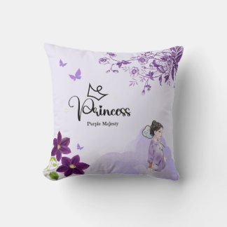 Coussin de la princesse pourpre - Nuages et fleurs
