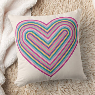 Coussin de la Saint-Valentin Cœur Arc-en-Ciel - Vi