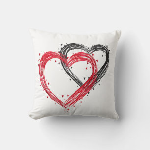 Coussin de la Saint Valentin rouge et blanc