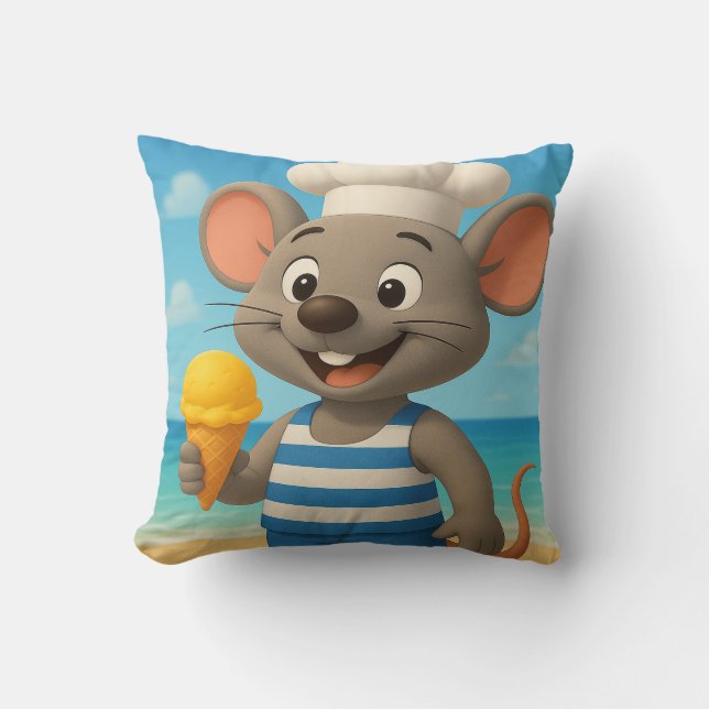 Coussin de la souris de plage d'été | Vacances Car (Recto)