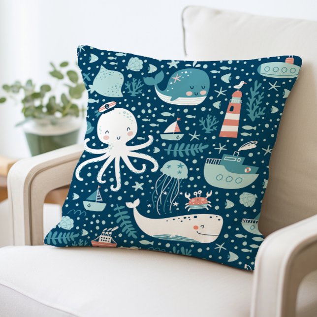 Coussin de la vie sous-marine, océan marin (Créateur téléchargé)