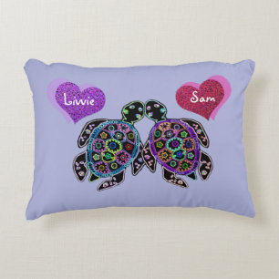 Coussin de l'accent d'amour de la tortue de mer