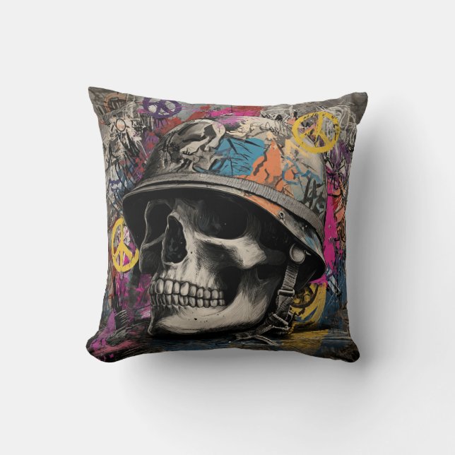 Coussin de lancer Arrêtez la guerre (Recto)