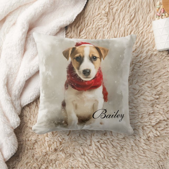 Coussin de lancer avec nom de chien – Œuvre d'art  (Couverture)
