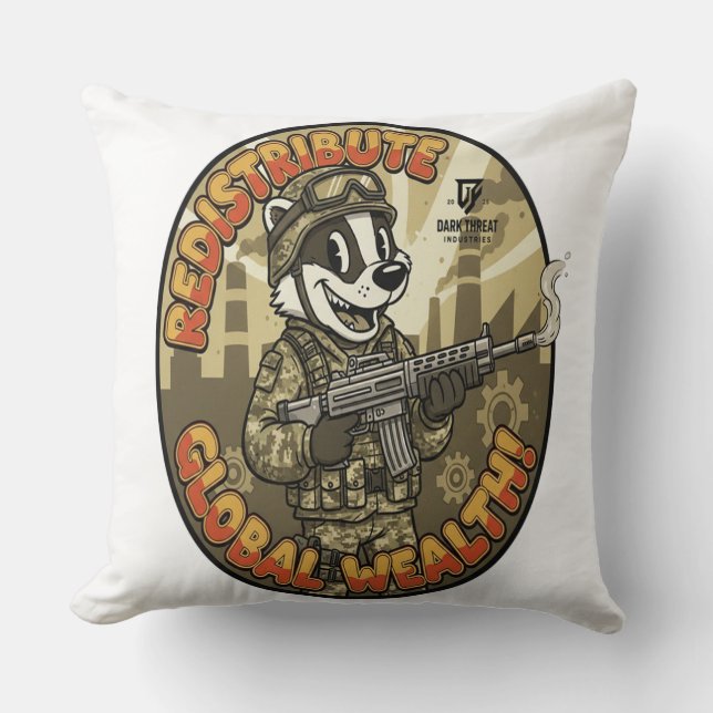 Coussin de lancer Badger de richesse mondiale (Recto)