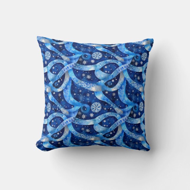 Coussin de lancer bleu d'hiver (Recto)