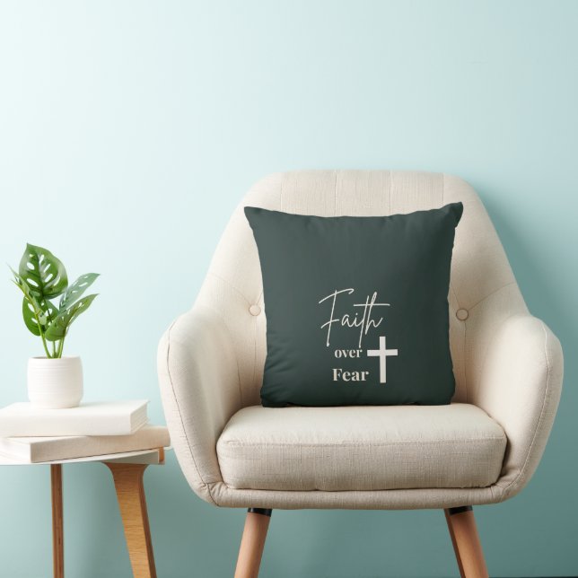Coussin de lancer chrétien La Foi Au-Dessus de la  (Chaise)