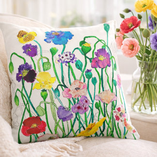 Coussin de lancer Coquelicots sauvages