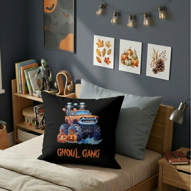 Coussin de lancer de camion monstre de gang de gou (Créateur téléchargé)