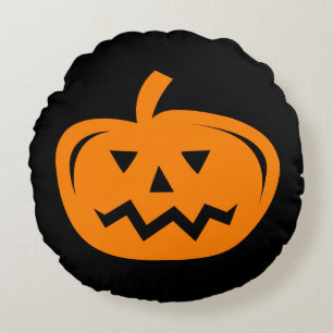 Coussin de lancer de citrouille Halloween noir et