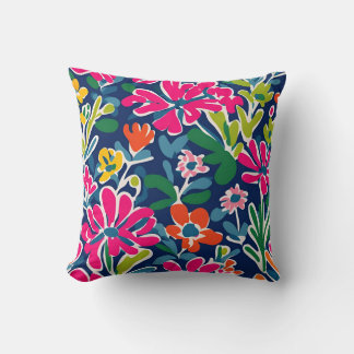 Coussin de lancer de style mème floral clair