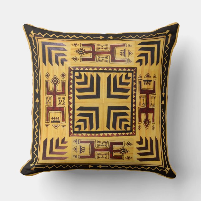 Coussin de lancer des esprits tribaux africains (Recto)