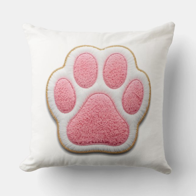 Coussin de lancer Dog Mom | Empreinte de patte de  (Recto)