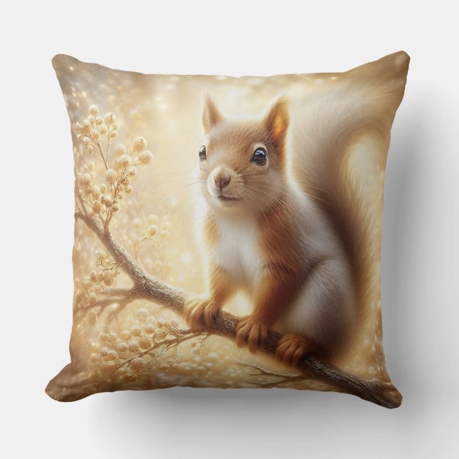 Coussin de lancer Écureuil de bois doré (Recto)