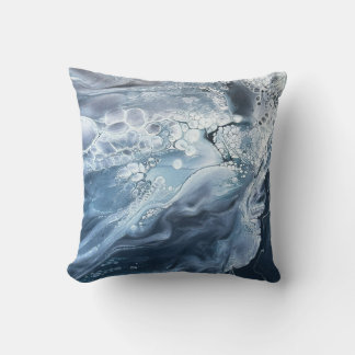 Coussin de lancer en bleus et gris