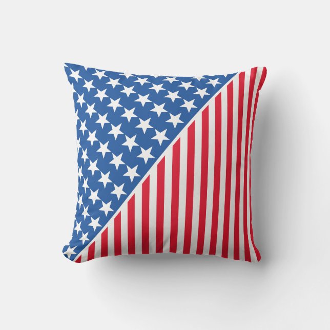 Coussin de lancer extérieur - Étoiles et rayures p (Recto)