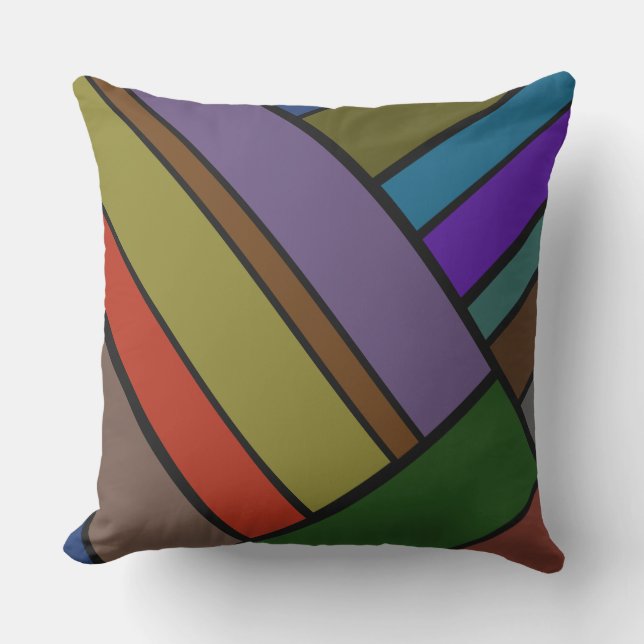 Coussin de lancer extérieur rayé coloré (Recto)