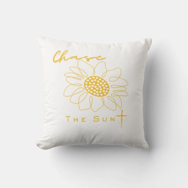 Coussin de lancer extérieur tournesol "Chase the S (Recto)