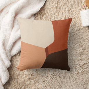 Coussin de lancer géométrique minimal crème en ter