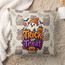 Coussin de lancer Halloween fantôme mignon pour la