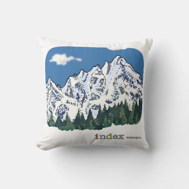 Coussin de lancer Index WA Mountain 16" x 16" (Recto)