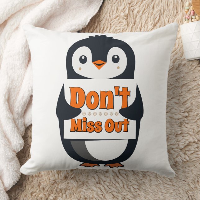 Coussin de lancer Ne ratez rien Manchot (Couverture)