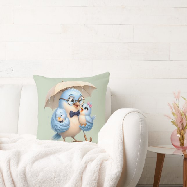 Coussin de lancer père oiseau Cadeau de famille (Canapé)