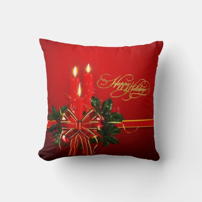 Coussin de Lancer pour Joyeuses Fêtes (Recto)