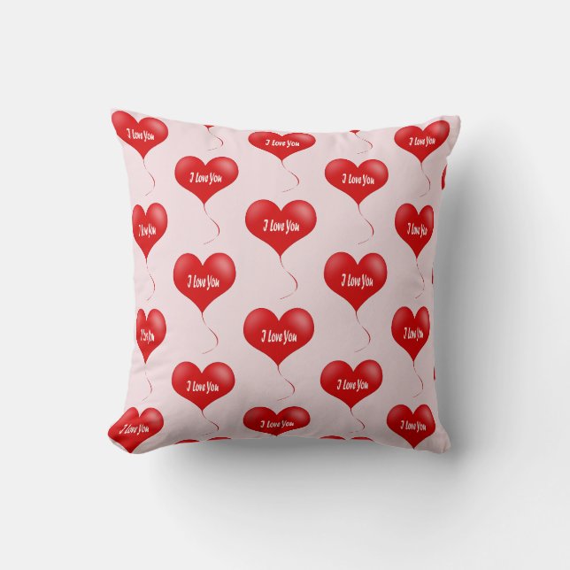 Coussin de lancer pour la Saint-Valentin – Cœurs & (Recto)