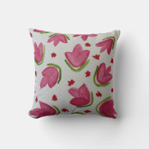 Coussin de lancer rose et vert