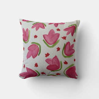 Coussin de lancer rose et vert