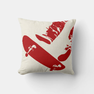 Coussin de lancer rouge/blanc 2 faces SkateBoarder