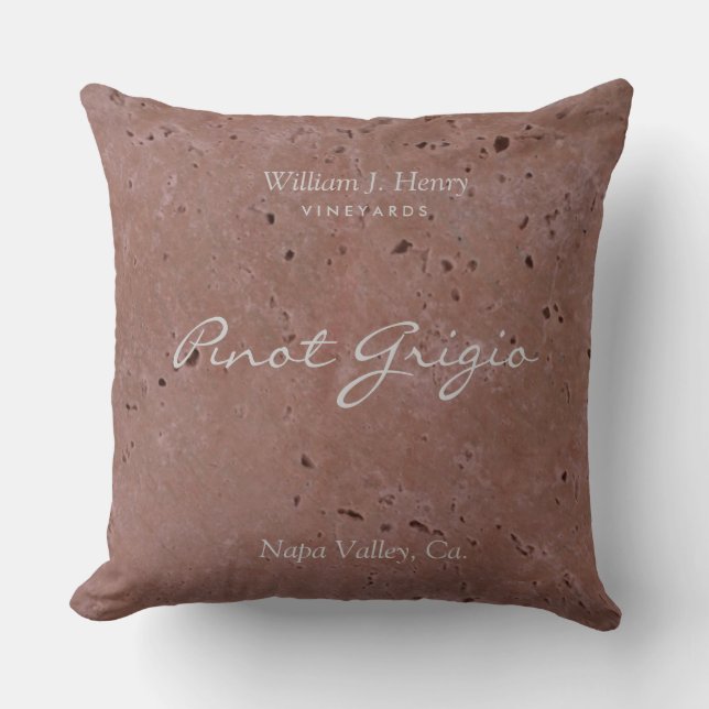 Coussin de lancer rouge de vignoble vinicole (Recto)