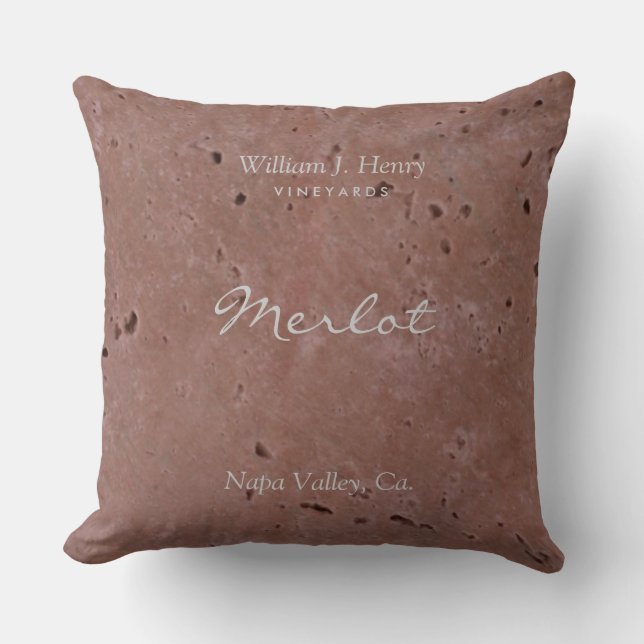 Coussin de lancer rouge de vignoble vinicole (Recto)