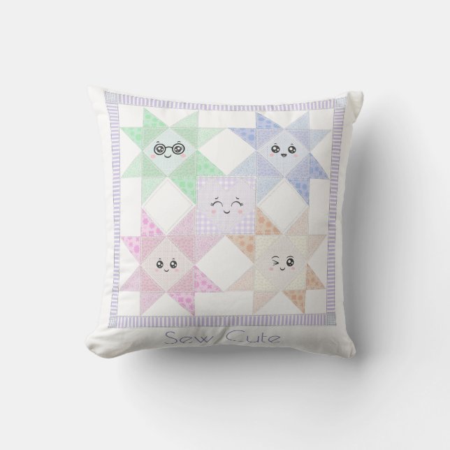 Coussin de lancer « Sew happy » (Recto)