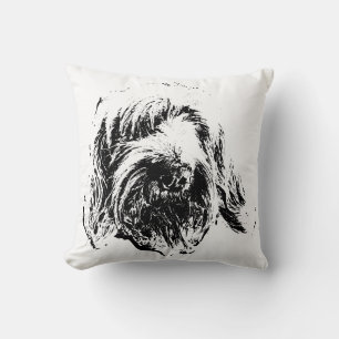 Coussin de lancer Spinone – Tête de chien à l'encr