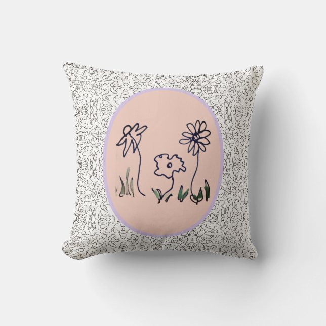 Coussin de lancer - Trois Fleurs (Recto)