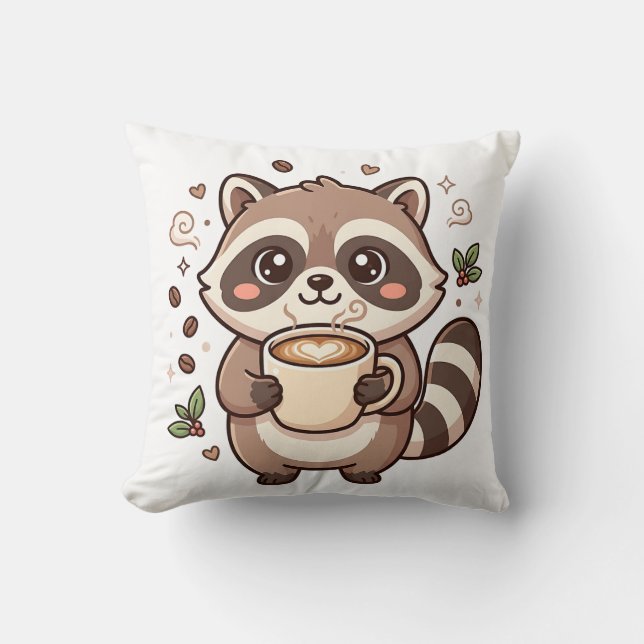 Coussin de latte de Raton laveur mignon (Recto)