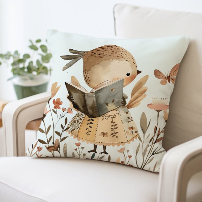 Coussin de lecture d'oiseaux mignons, animal adora (Créateur téléchargé)