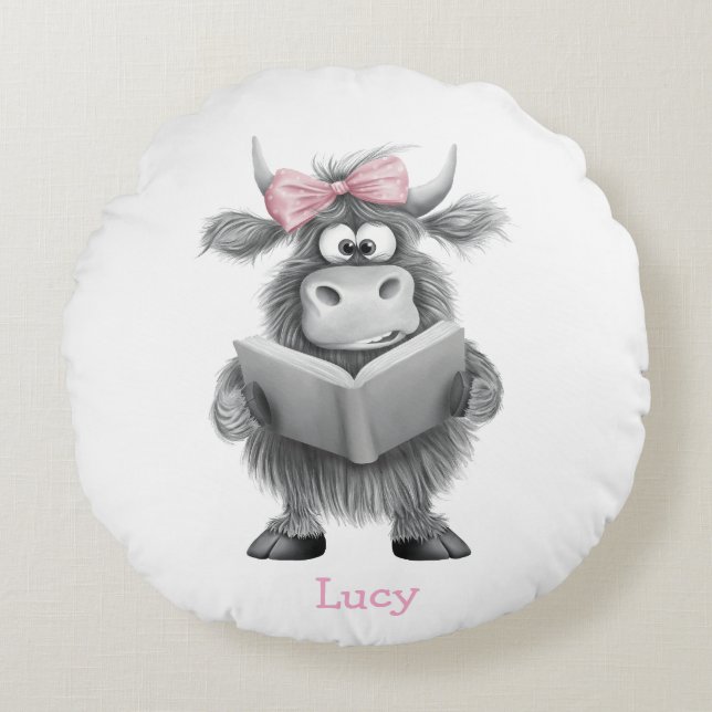 Coussin de lecture personnalisé de la vache Highla (Devant)