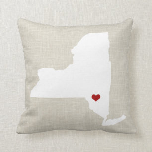 Coussin de l'état de New-York personnalisé